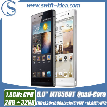 6.0inch Phone for Hw Mtk6589t Quad Core 2GB+32GB IPS FHD 1980*1080pixel 3G China Smartphone (P6+)